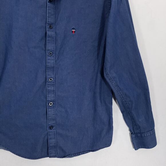 Louis Phillipe Tailored Fit Shirt Mens Medium Blue Long Sleeve Preppy Button Up - Picture 5 of 16